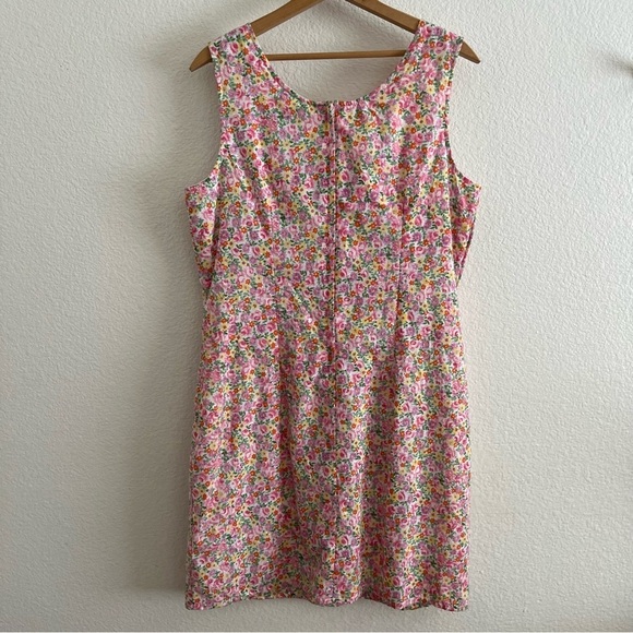 Vintage David Wayne Pastel Floral Dress Size 16 - Picture 6 of 10